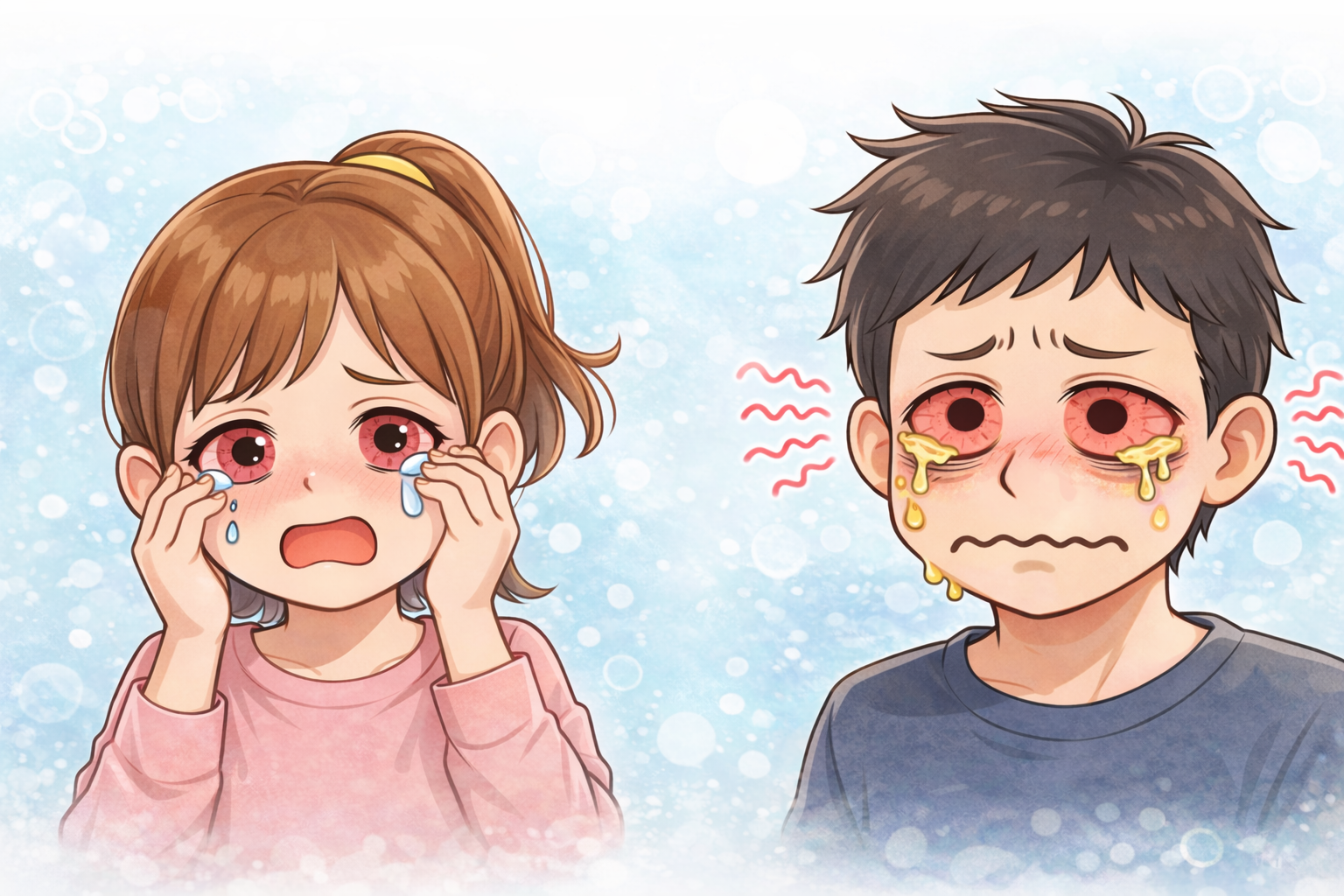 「はやり目」はどれくらい感染力が強い?治療や登校・出勤の目安を薬剤師がわかりやすく解説!